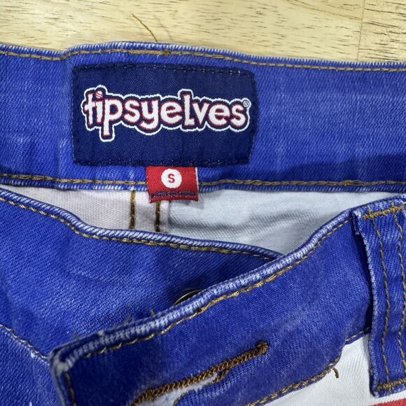 Tipsy Elves Liberty Jean Shorts Small Red White Blue American Flag 4th July USA - Picture 9 of 10